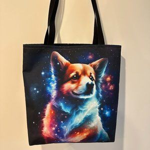 Reusable Space Corgi Tote Bag